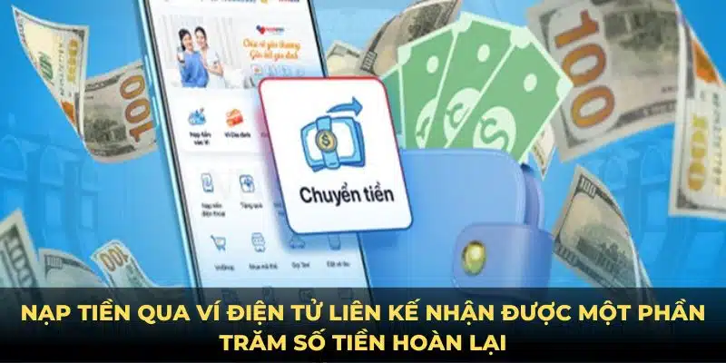 Nạp tiền qua ví điện tử liên kế nhận được một phần trăm số tiền hoàn lại